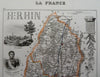 Upper Rhine France Colmar Marschal Lefebvre 1850 Villerey decorative map