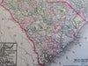 North & South Carolina states w/ Charleston inset 1888 Bradley-Mitchell map