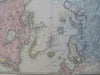 North Pole Greenland Russia Canada Alaska Svalbard 1879 Stieler detailed map