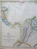 Central America Costa Rica Panama Colombia Venezuela c. 1856-72 Weller map