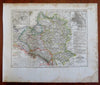 Kingdom of Poland Warsaw Vilnius c. 1849 engraved map