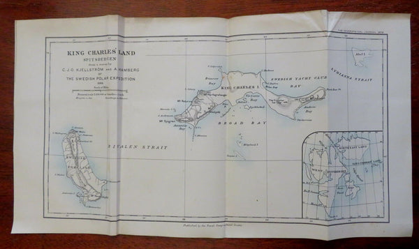 King Charles' Land Svalbard Spitsbergen 1899 Johnston scarce detailed map