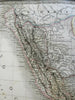 South America Peru detailed upper & lower 1829 Lapie large folio map