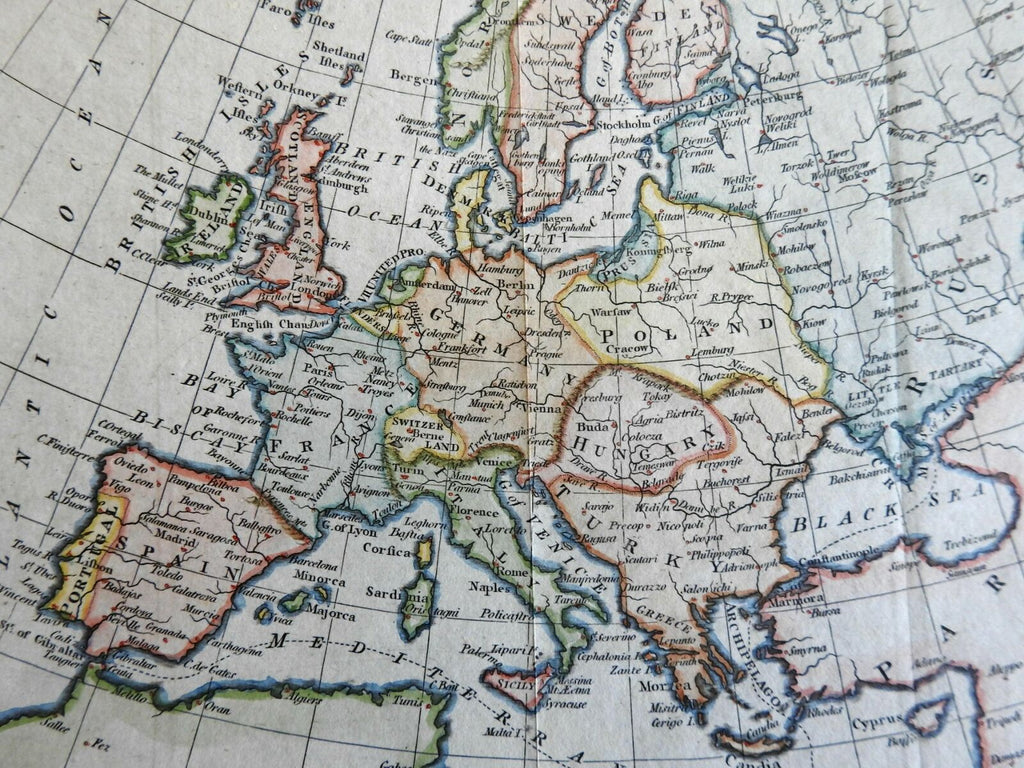Europe Holy Roman Empire Ottomans Russia Scandinavia France 1795 Russell map