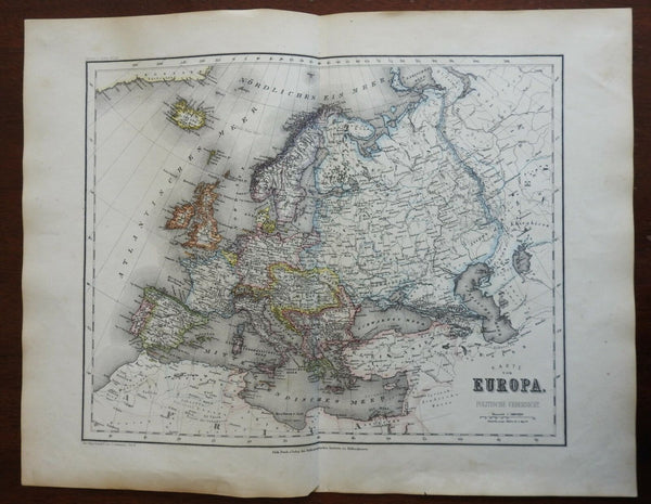 Europe Belle poque France German Empire Ottomans Russia 1873 Ravenstein map