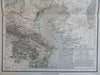 Caspian Sea Caucasus Georgia Azerbaijan Armenia Baku 1885 Flemming detailed map