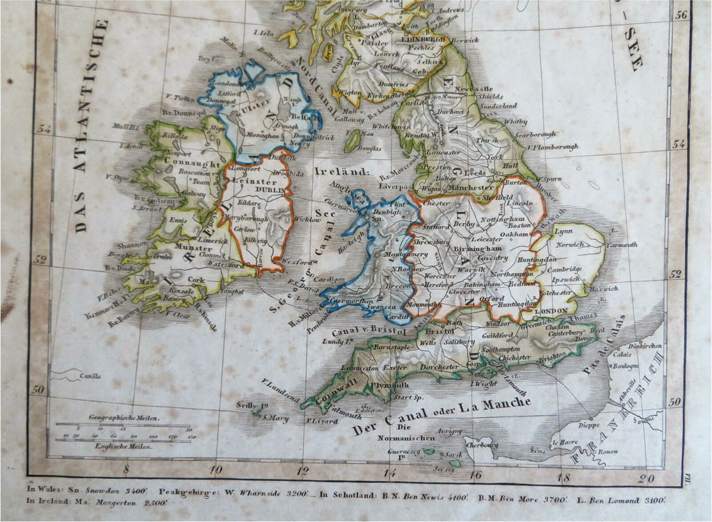 British Isles United Kingdom Ireland England Wales Scotland 1843 Stieler map
