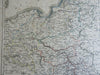 Poland Posen Silesia Eastern Europe Prussia 1874 Flemming detailed large map