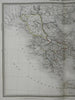 Ancient Greece City States Athens Sparta c. 1850 Tardieu large engraved map