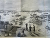 New York Harbor Statue of Liberty Naval Review 1893 large engraved print