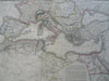 Mediterranean Sea south Europe North Africa Italy 1834 Brue large detailed map