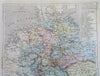 Western Germany German Confederation Bavaria Prussia Hanover c. 1855 Dufour map