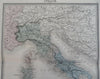 Italian States Piedmont Naples Lombardy Malta 1861 Tardieu large hand color map