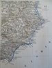 Spain & Portugal Madrid Lisbon Barcelona 1852 Flemming detailed 4 sheet map