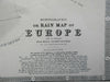 Rain Map of Europe 1856 A.K. Johnston map Hyetopgraphy Weather Patterns