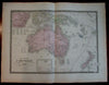 Oceania Australia fine detailed transitional 1875 Brue map New Zealand