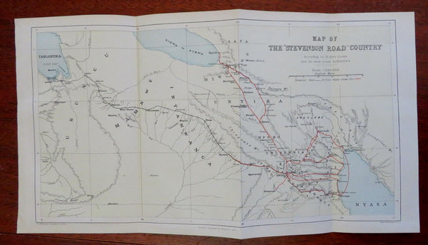 Stevenson Road Dr Kerr Central Africa Lake Tanganyika Congo 1890 Bartholomew map