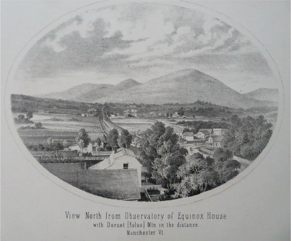 Equinox House Manchester Vermont Dorset Mt. Landscape View 1861 Walling print