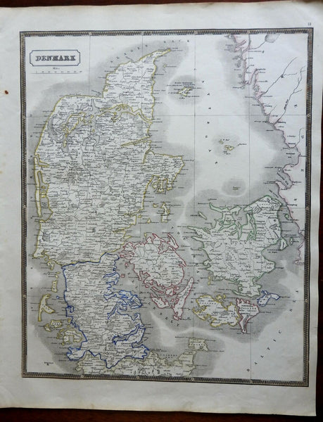 Kingdom of Denmark Jutland Fyn Copenhagen 1846 scarce map