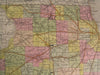 Illinois state 1850 old vintage Cowperthwait folio hand color antique map