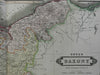 Upper Saxony Prussia Brandenburg Pomerania Silesia c. 1840 Lizars oversized map