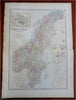 Scandinavia Sweden & Norway Stockholm 1889-93 Bradley hand color detail map