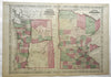 Minnesota Oregon Washington Twin Cities Portland Seattle c. 1866 Johnson map