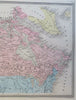 British America Canada Alaska Hudson Bay c. 1870 Vuillemin hand color map