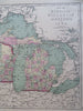 Minnesota Iowa Michigan Wisconsin Midwest U.S. Great Lakes 1873 William map