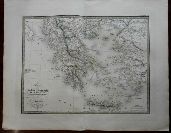 Switzerland Lake Geneva Lake Constance 1837 Goujon large detailed map hand color