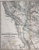 American Southwest California Arizona New Mexico 1881 Petermann detailed map