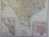 Texas & Oklahoma Indian Territory 1890 scarce folio Scribner-Black map