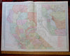 California Los Angeles San Francisco 1912 scarce huge Commercial Two Sheet Map