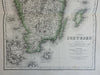 Southern Sweden Scandinavia Gotland Stockholm Malmo 1873 Ravenstein map
