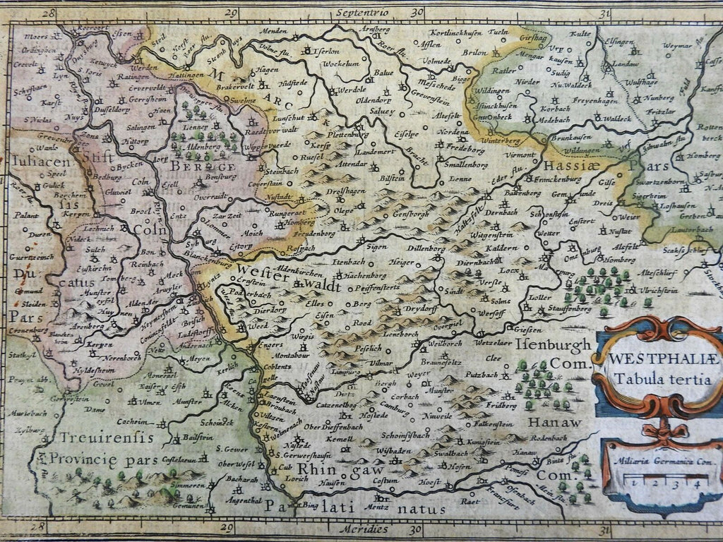 Westphalia Holy Roman Empire Germany 1638 Mercator miniature map
