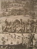 Massacre Annihilating Civilization Burning Relics 1700 antique engraved print