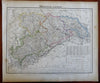 Kingom of Saxony Dresden Chemnitz Leipzig 1852 Flemming detailed map