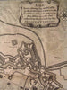 Aire City Plan Fort St. Francis St. Venant Belgium c1745 antique Basire map