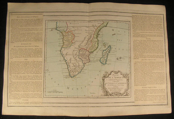 South Africa Madagascar Angola 1766 beautiful old vintage antique rare map