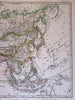 Asia Arabia India China Japan Iran Siam c.1867 Stulpnagel detailed German map