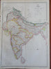 Madras Mysore Southern India British Raj c. 1856-72 Weller folio hand color map