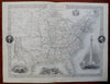 Texas curious Antebellum United States Buffalo Hunt 1851 Tallis decorative map