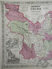 Qing Empire China Tibet Beijing Peking Canton 1866 A.J. Johnson map