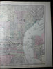 Philadelphia & Camden city plan large detailed 1887 Gamble Bradley Mitchell map