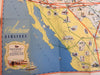 American Airlines Cartoon Pictorial map c. 1950-60 United States & Mexico