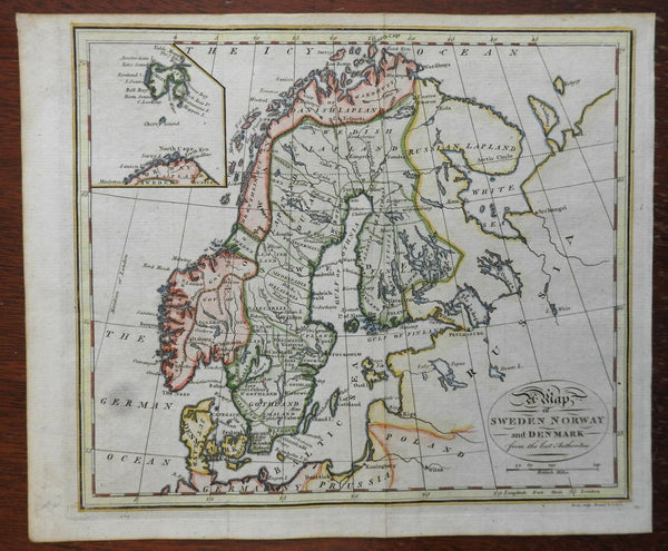 Scandinavia Sweden Norway Denmark Baltic Sea 1802 Neele engraved map