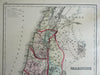 Holy Land Palestine Israel Sinai Peninsula 1876-9 O.W. Gray color fine large map