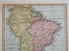 South America continent 1823 scarce Ellis map with lovely original hand color