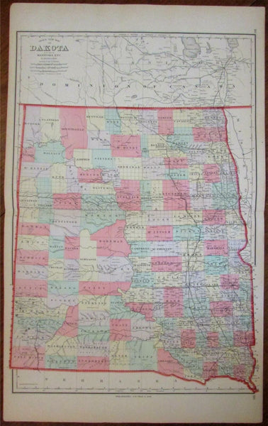 Dakotas undivided West U.S. 1883 Frank Gray very large variant issue antique map