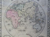 Eastern & Western Hemispheres 1881 Mitchell 2 sheet map